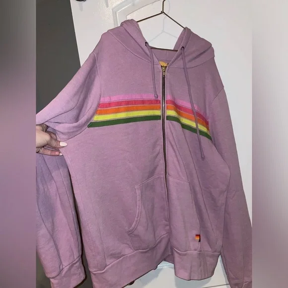 Aviator Nation 5 Stripe Hoodie Zip up Sweatshirt ๐๐ size XL - Picture 11 of 16